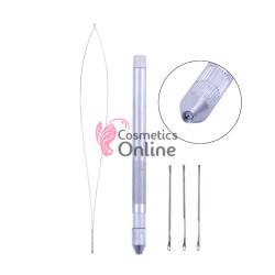 Instrument metalic cu agrafa pentru extensii de par + 3 capete de schimb MZ01